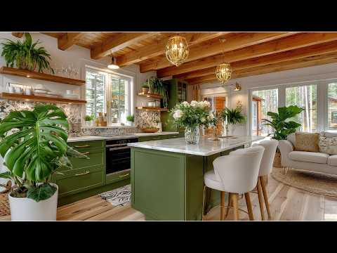 Видео: Уютная маленькая зелёная кухня в стиле 2025 | Функциональные и красивые идеи дизайна для крошечны...