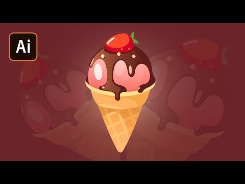 Видео: Рисуем мороженое в Adobe illustrator