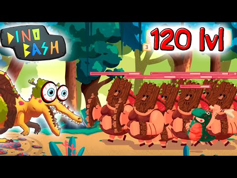 Видео: СПИНОЗАВР против АТАКА ТРОГЛОДИТОВ 120 УРОВЕНЬ DINO BASH прохождение игры про динозавров на андроид