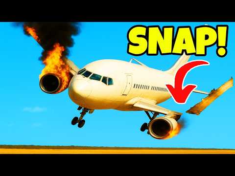Видео: Самолёт ТЕРЯЕТ ОБА КРЫЛА ПРЯМО В ПОЛЕТЕ! Сможет ли он приземлиться? | Реалистичный краш-тест Besiege