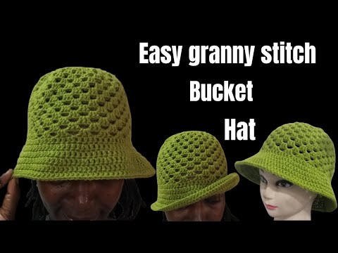 Видео: Как связать крючком шапку-ведро в технике «бабушкин шов» / урок по вязанию крючком / вязание крюч...