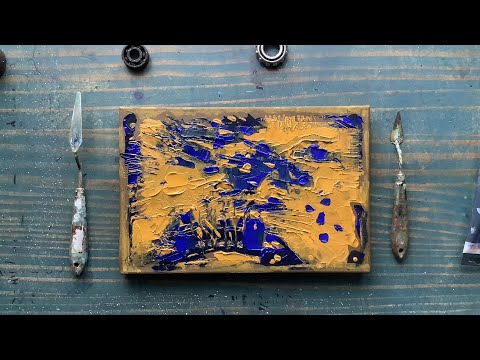 Видео: Абстракция. Акриловые краски и мастихин.