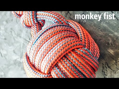 Видео: Как сплести узел "Кулак обезьяны / Monkey's Fist" из паракорда