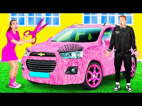 Видео: Розовая Машина vs Черная Машина Челлендж от Fun Challenge