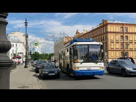 Видео: Троллейбус, маршрут №15 БТЗ-52768Т б.1866 (05.08.2021) Санкт-Петербург
