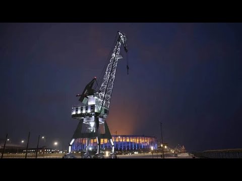 Видео: Портовый кран в Нижнем Новгороде.