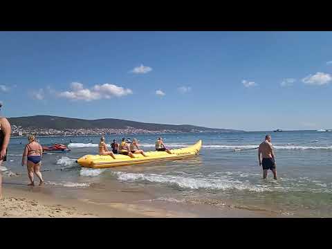Видео: Слънчев Бряг - на плаж през Септември. Sunny Beach - on the beach in September.
