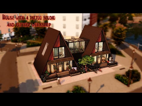 Видео: Дом с гончарной школой и тату студией| Строительство 4|Sims 4|Speed build|No CC