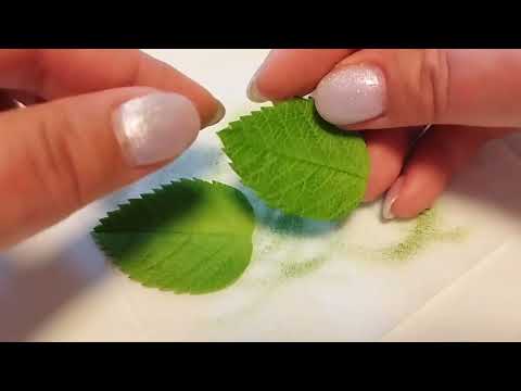 Видео: Тонировка листьев из холодного фарфора . Метод полусухой кисти.
