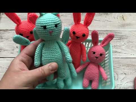 Видео: Вяжу маленьких зайчиков из детской новинки, связала второго зайку из Газзал Джинс, новые заказы