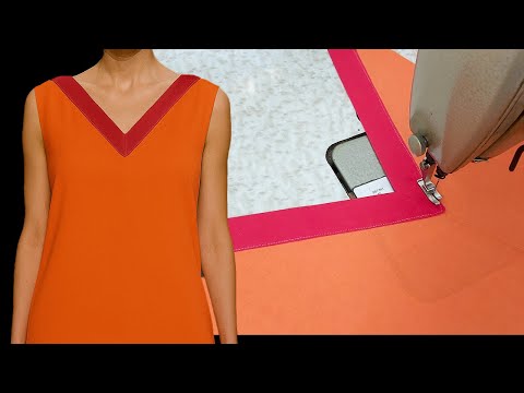 Видео: Как сшить самый простой V-образный вырез? | Самый простой V-образный вырез для начинающих