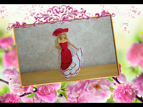 Видео: Платье фламенко для Барби 2 (вязание крючком) / Crochet flamenco dress for Barbie