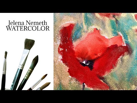 Видео: Как нарисовать маки акварелью с золотом. Процесс рисования.