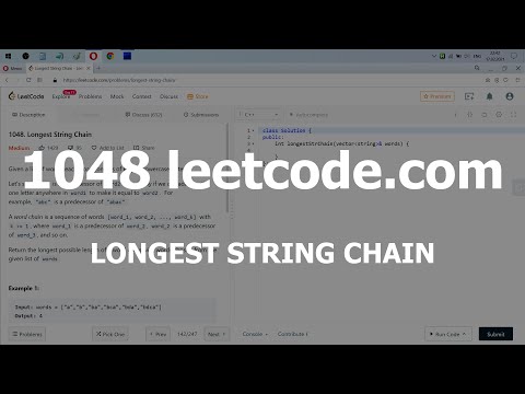 Видео: Разбор задачи 1048 leetcode.com Longest String Chain