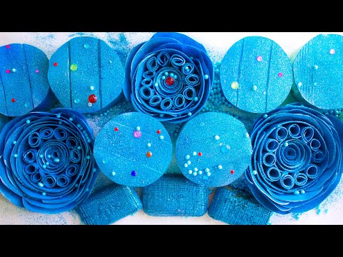 Видео: Красивые цветы из мыла АСМР.🌸 Коробочки с крахмалом.😍 Резка Кубиков. Голубой сет.😴