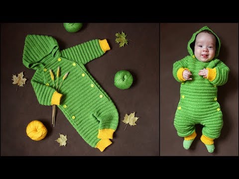 Видео: Детский комбинезон крючком | Комбинезон крючком реглан сверху, росток, мастер-класс для начинающих