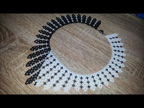 Видео: Beaded Necklace/Beaded corner/Колье из бисера/Колье "Добро и зло"/Колье уголок из бисера