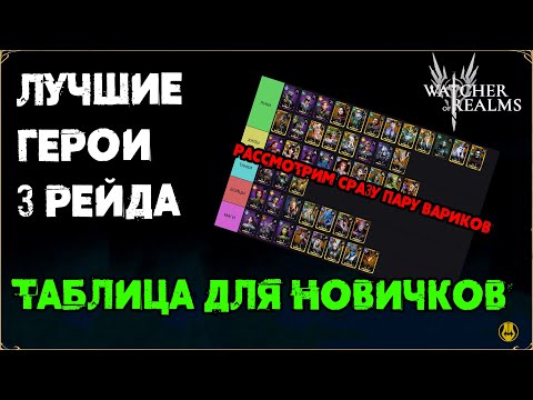 Видео: ЛУЧШИЕ ГЕРОИ ДЛЯ 3 РЕЙДА / Для Новичков / 1-21 Этапы / watcher of realms / WOR