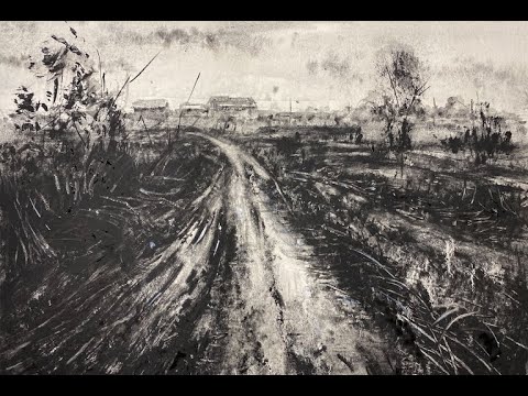 Видео: Мастер-класс по акварели с грануляцией. Полевая дорога
