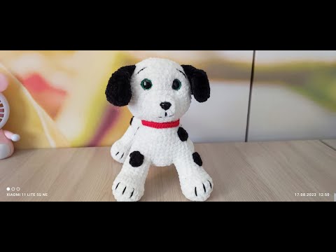 Видео: Далматинец крючком подробный мастер-класс | Собака крючком из плюшевой пряжи| Как связать собаку