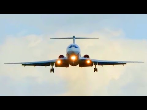 Видео: Ту-154 Вся красота посадки от 4-го разворота до касания и реверс.