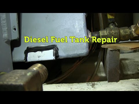 Видео: Ремонт алюминиевого топливного бака для дизельного топлива (временный, без сварки)