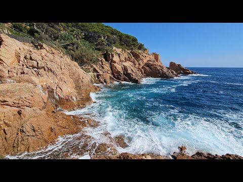 Видео: Costa Brava Прогулка по пешеходным маршрутам вдоль побережья моря 