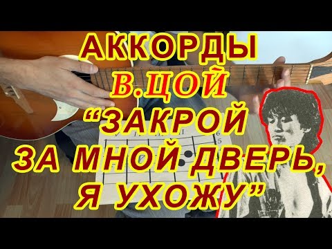Видео: Закрой за мной дверь я ухожу Аккорды Виктор Цой группа Кино Разбор песни на гитаре бой