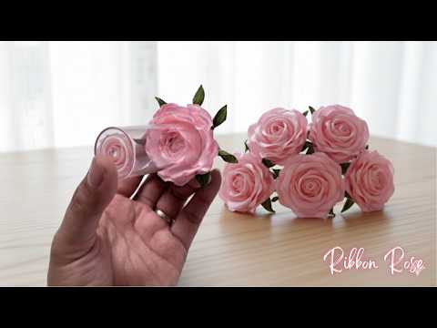 Видео: Розы из лент по уникальной технике | Мастер-класс по созданию роз из атласных лент