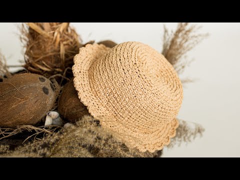 Видео: Детская ПАНАМА/ШЛЯПА из рафии крючком Ромашка, часть 1 - тулья