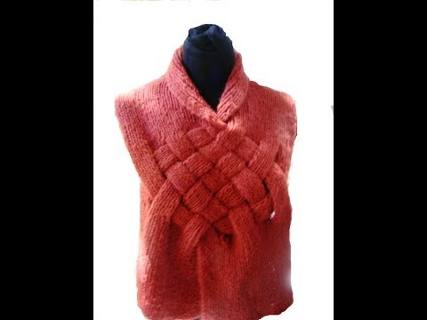 Видео: Манишка Шарф  спицами. Collar knitting