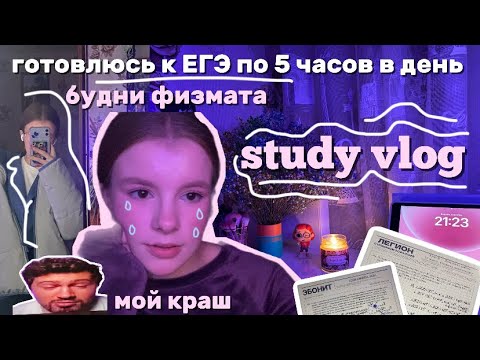 Видео: ботаю ЕГЭ по 5 часов в день🤍study vlog🤍 #100балльныйрепетитор #study #влог #школа