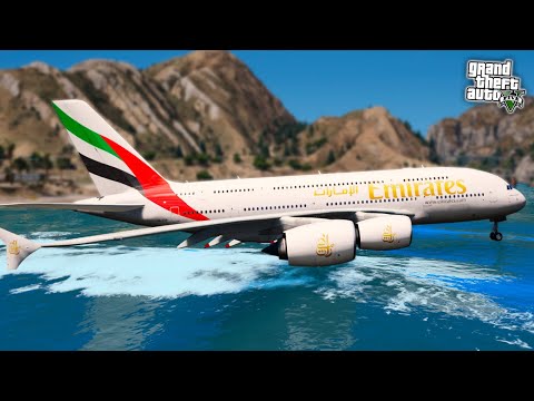 Видео: ПОСАДКА САМОЛЕТА НА ВОДУ В ГТА 5 - AIRBUS A380, AIRBUS A350 - ЭКСПЕРИМЕНТЫ В ГТА 5 - ГТА 5 МОДЫ