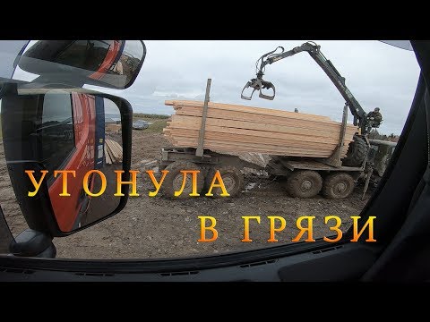 Видео: Будни дальнобощицы: утонула в грязи