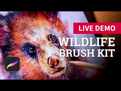 Видео: Набор кистей для рисования дикой природы — демонстрация в реальном времени
