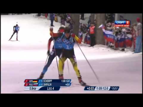Видео: Золотой финиш. Антон Шипулин vs Симон Шемп. ОИ-2014