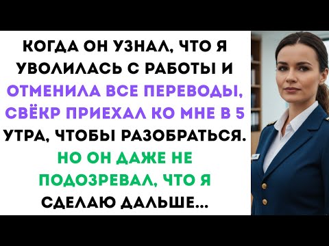 Видео: Когда он узнал, что я уволилась с работы и отменила все переводы, свёкр приехал в 5 утра разбираться