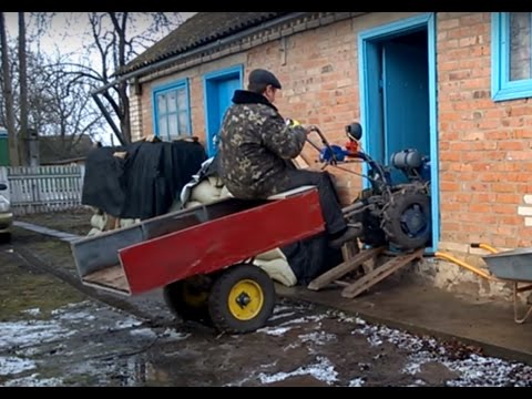 Видео: Прогулка на мотоблоке