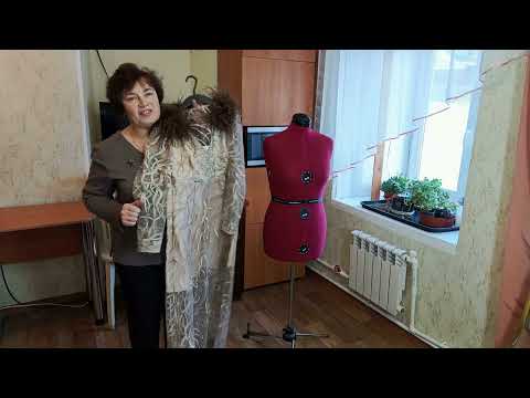 Видео: Нарядное платье гипюр , атлас и перья страуса .