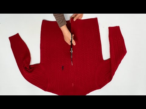 Видео: [DIY] Разрежьте простую вязаную футболку пополам.