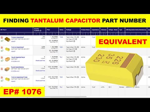 Видео: Танталовый конденсатор, номер детали и эквивалент