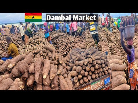 Видео: Сельский рынок в африканской деревне в Африке, Гана, Дамбаи #африка #гана #сельская #сельскаяжизн...