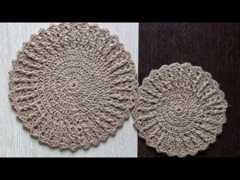 Видео: Как связать салфетку крючком из джута. Круглая и красивая салфетка