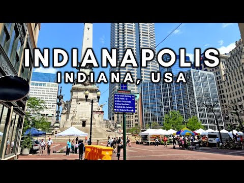 Видео: Индианаполис, Индиана, США - Прогулка по центру Индианаполиса (Полное видео) 4K