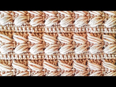 Видео: Узор из "пышных столбиков" (№ 20)