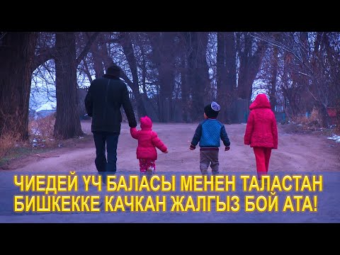 Видео: Чиедей үч баласы менен Таластан Бишкекке качкан жалгыз бой ата!