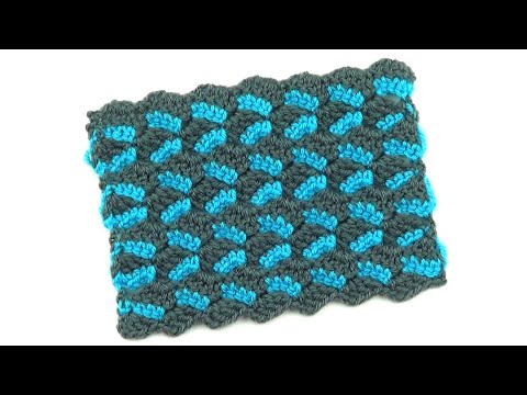 Видео: Несложный двухцветный узор   Uncomplicated two tone crochet pattern