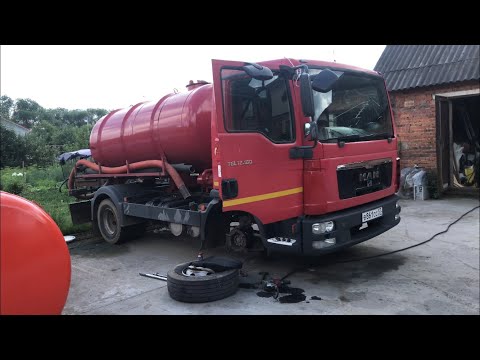 Видео: Будни ассенизатора! Замена колодок man tgl ман тгл
