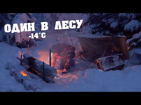 Видео: БЕЗ ПАЛАТКИ ! ЗИМНИЙ ПОХОД В -14°C #зимнийпоход #бушкрафт #выживание