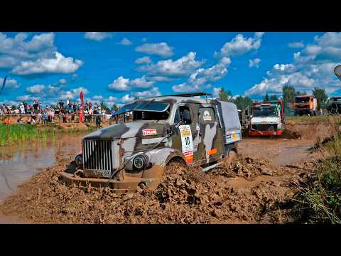 Видео: ГАЗ 63 перевернулся в гонке против ЗиЛ, Unimog, Шишиги, Mercedes